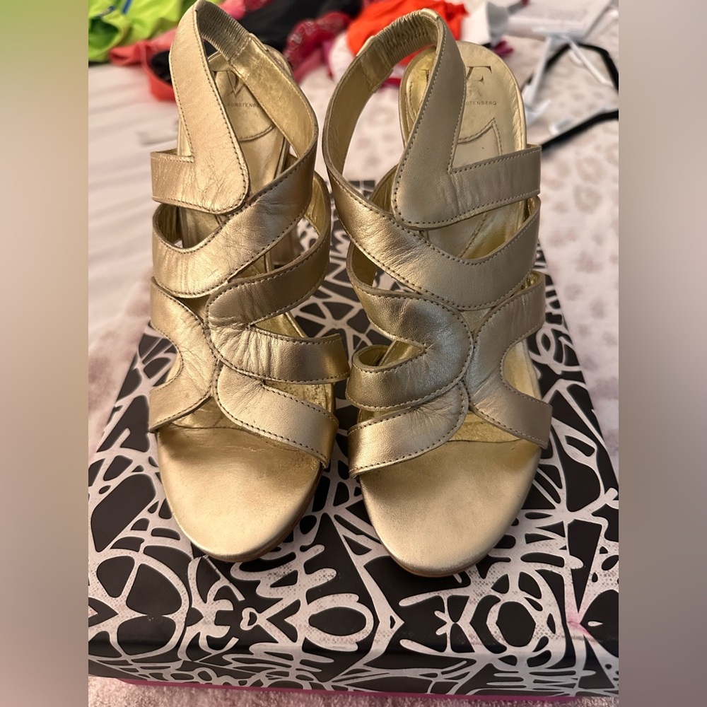 DVF Gold Heels